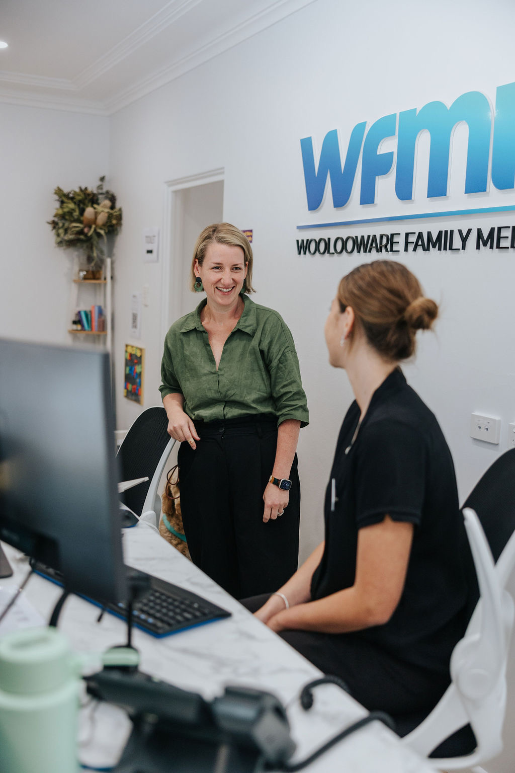 Dr Rebekah Hoffman at Woolooware Family Medical Practice reception
