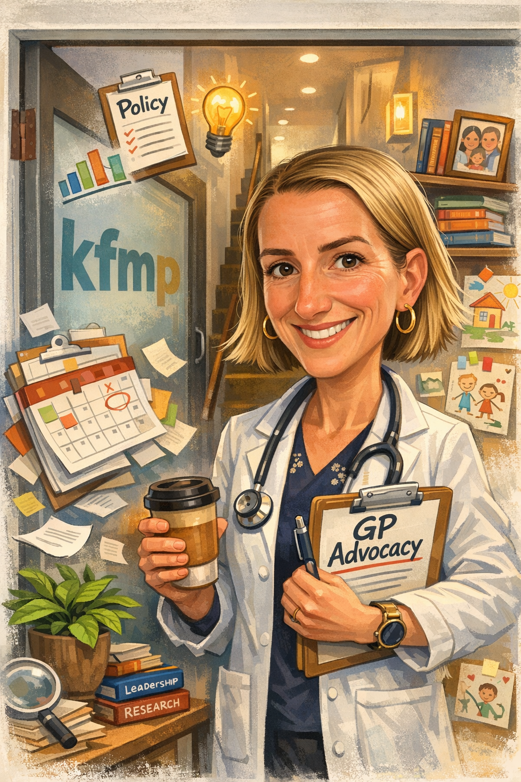 Dr Rebekah Hoffman at her desk in the consulting room